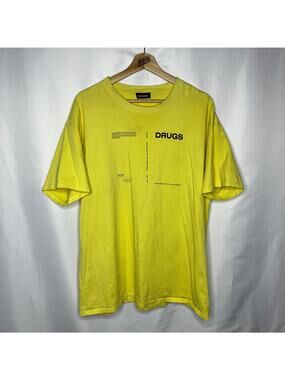 2018 Raf Simons Drugs Tee in Yellow L